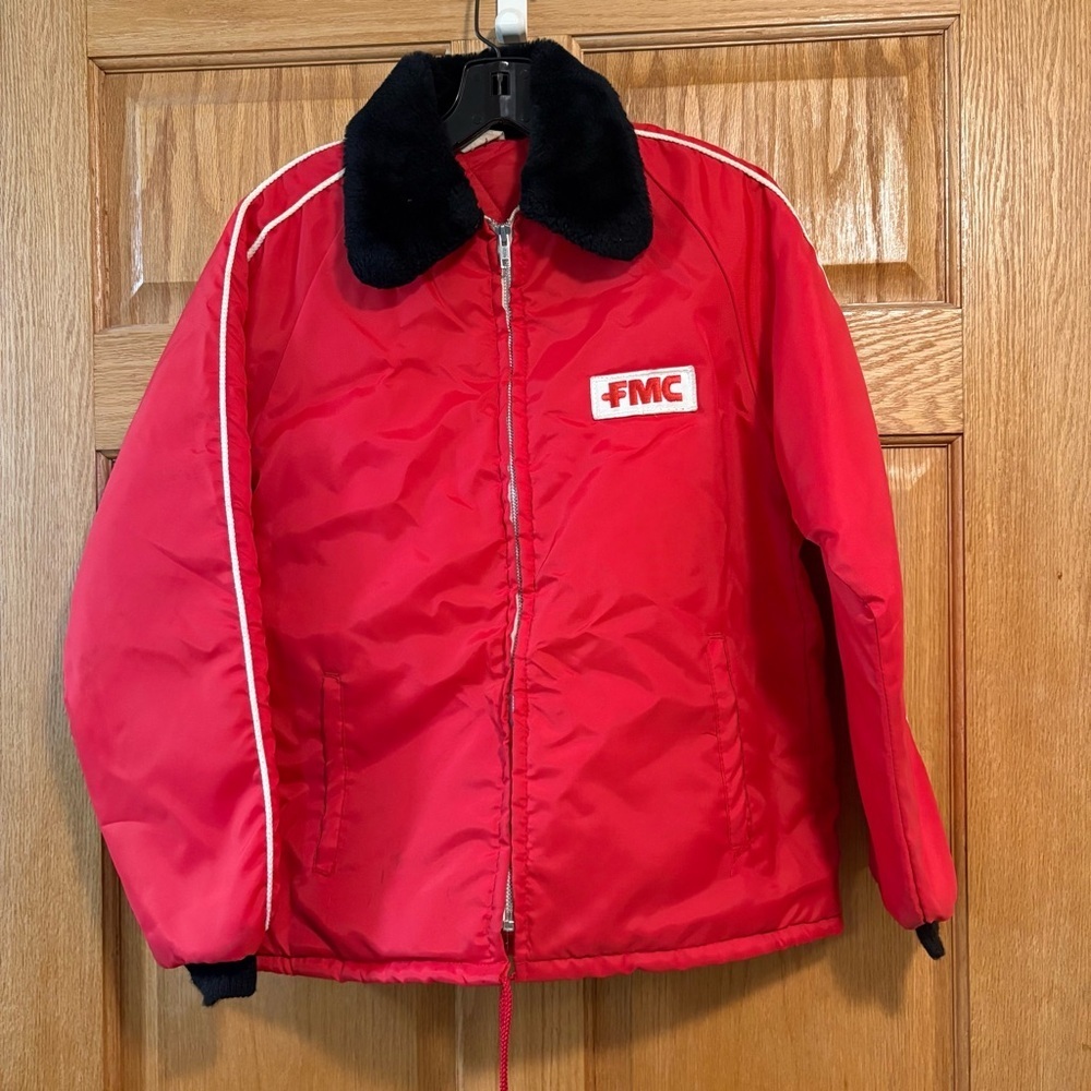Vintage Fmc Windbreaker Jacket Red Farm Workwear Hipster Men’s 40 M Usa